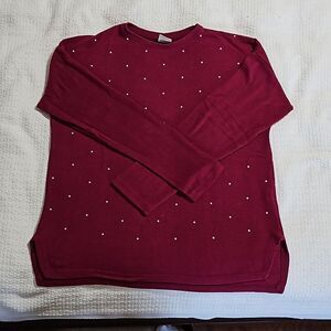 Zara Girl Knit Sweater, Pearl Detail, Size 13/14